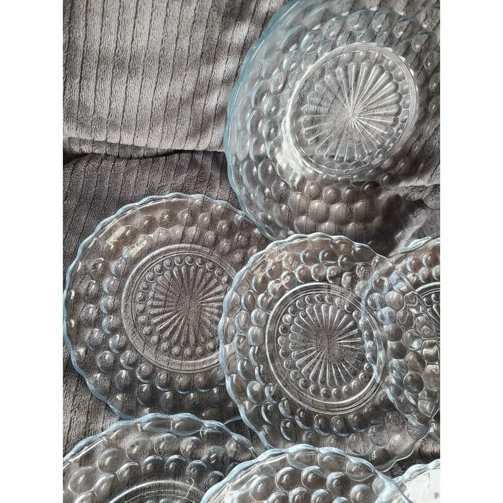 7 pc vintage Anchor Hocking bubble glass 6.5
